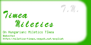 timea miletics business card