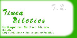 timea miletics business card